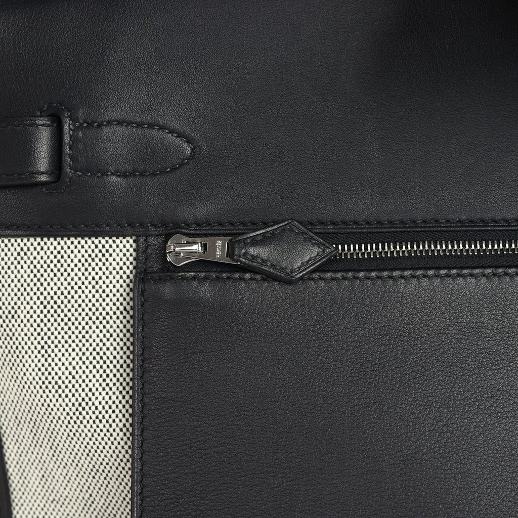 Birkin 35 A L'Envers Black-Ecru Toile H Canvas and Black Volupto Palladium Hardware