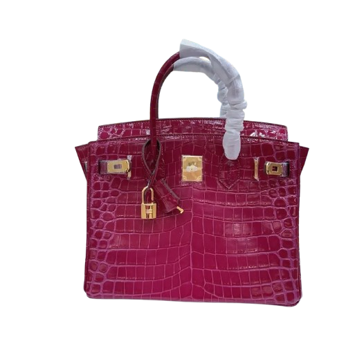 Birkin 30 Smooth Croc Print Genuine Leather Top Handle Bags