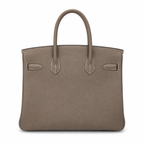 Birkin 30 Retourne in Etoupe Togo Leather with White Stitching (Palladium Hardware)