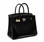Birkin 30 Sellier in Noir Boxcalf Leather (Palladium Hardware)