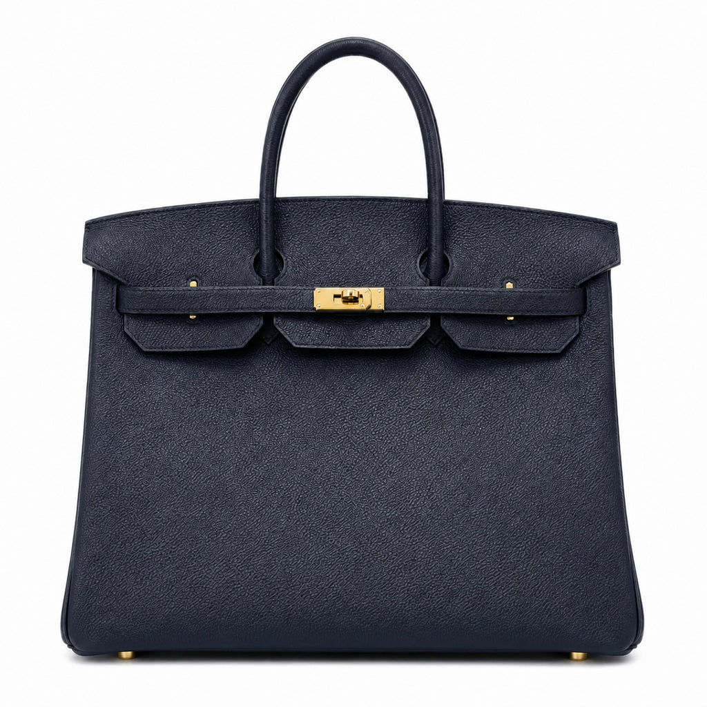 Birkin 30 Retourne in Etoupe Suede Grizzly with White Stitching (Gold Hardware)