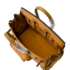 Birkin Cargo 25 Amber Yellow Swift Leather and Canvas Splicing Bag