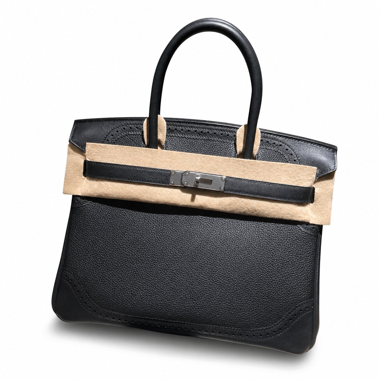 Birkin Ghillies 30 Total Black Leather Top-Handle Bag