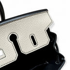 Birkin 25 Craie and Noir Togo Leather Bi-Color Bag
