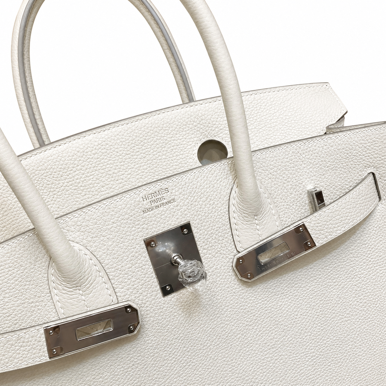 Birkin 30 Retourne in Craie Togo Leather (Palladium Hardware)