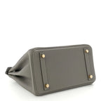 Birkin 25 Gris Meyer crafted from incredibly soft Togo calfskin leather