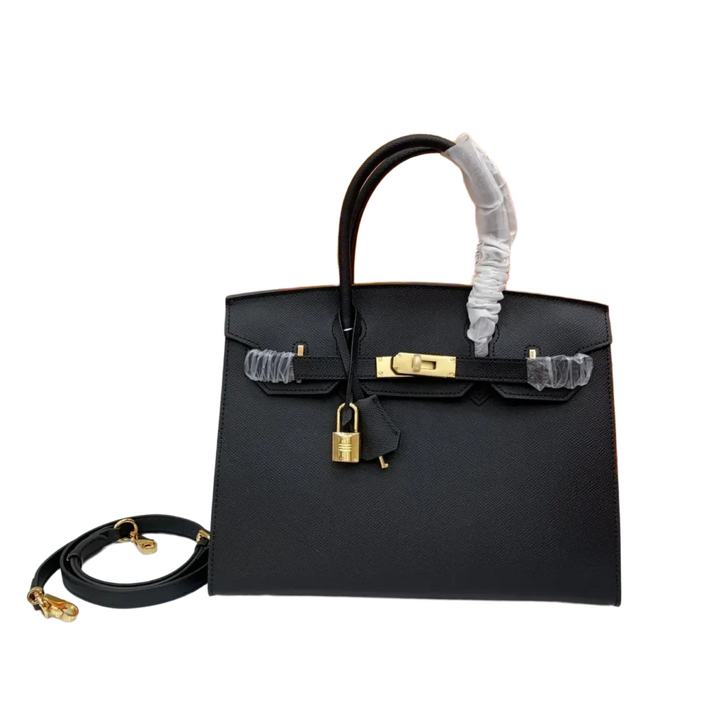 Birkin Sellier 25 Black Epsom Leather Gold Hardware