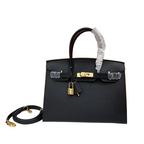 Birkin Sellier 25 Black Epsom Leather Gold Hardware