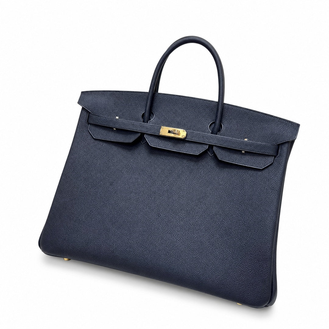 Birkin 30 Retourne in Etoupe Suede Grizzly with White Stitching (Gold Hardware)