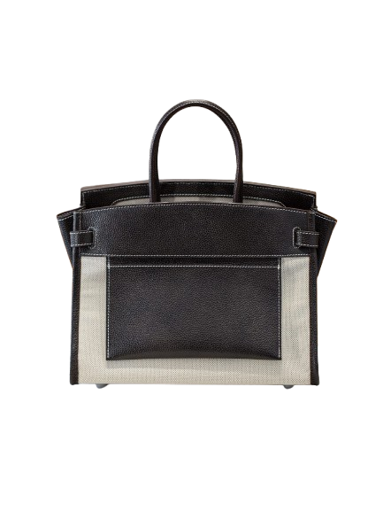 Birkin 35 A L'Envers Black-Ecru Toile H Canvas and Black Volupto Palladium Hardware