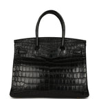 Birkin Black Matte Niloticus Crocodile Gold Hardware