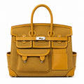 Birkin Cargo 35 Sesame Swift Leather and Canvas Multi-Pocket Bag