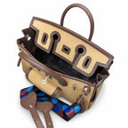 Birkin Cargo 30 Ebène Swift Leather and Khaki Canvas Multi-Pocket Bag