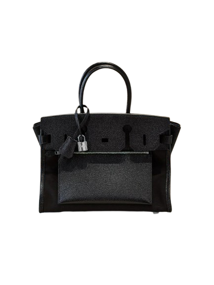 Birkin à l'envers, black canvas & all black colorway