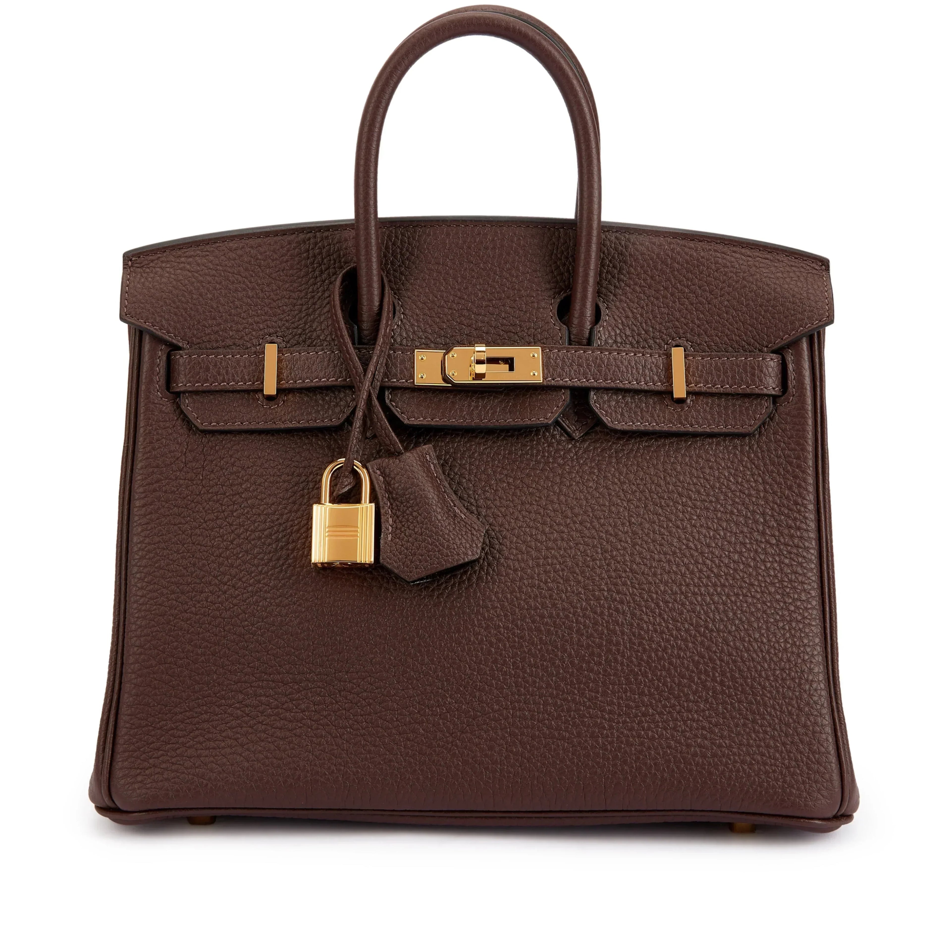 Birkin 25 Gold Hardware Chocolat Togo Quilted Epsom Leather Golden Lock