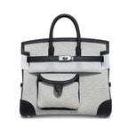 Birkin Cargo 25 Black Leather and Ecru Canvas Multi-Pocket Mini Bag