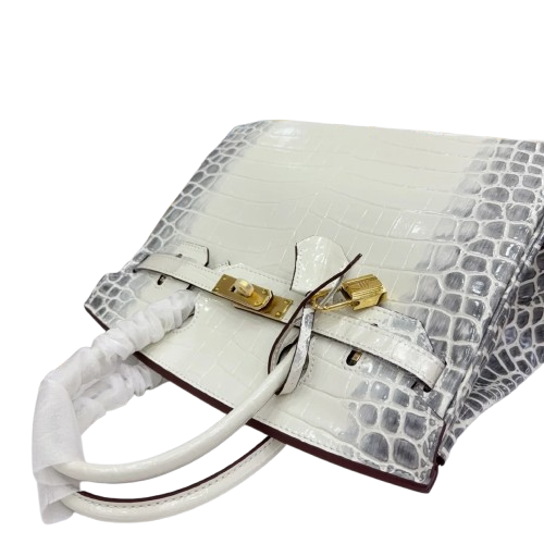 Birkin Bag Crocodile-Grain Cowhide Leather Gold Hardware