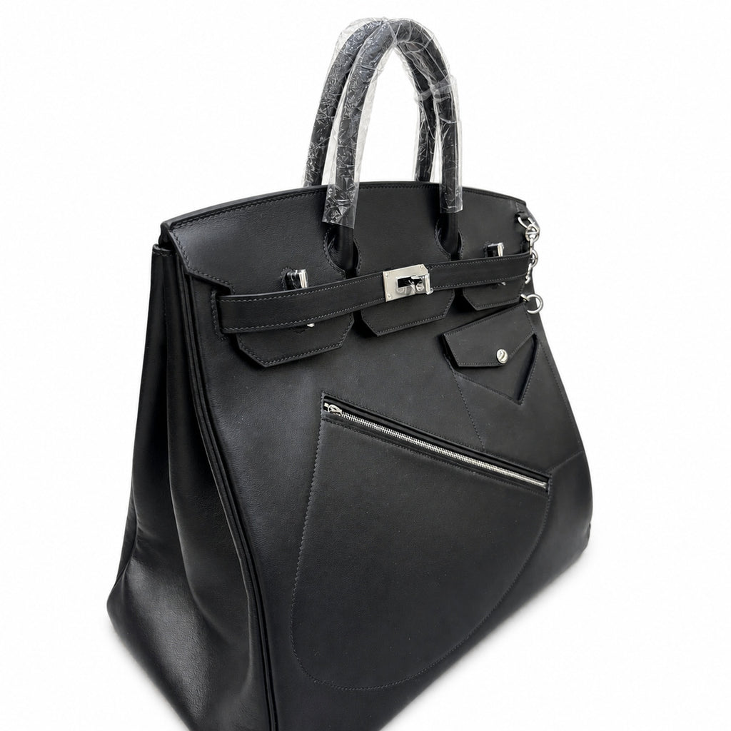 Birkin 40 Rock Sellier in Noir Swift Leather (Palladium Hardware)