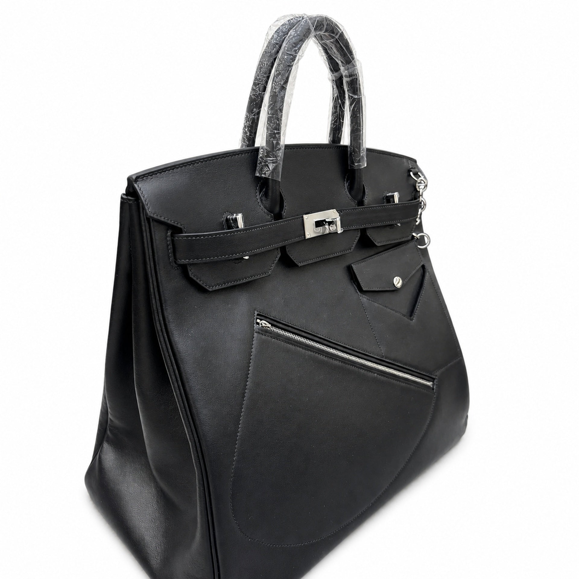 Birkin 40 Rock Sellier in Noir Swift Leather (Palladium Hardware)