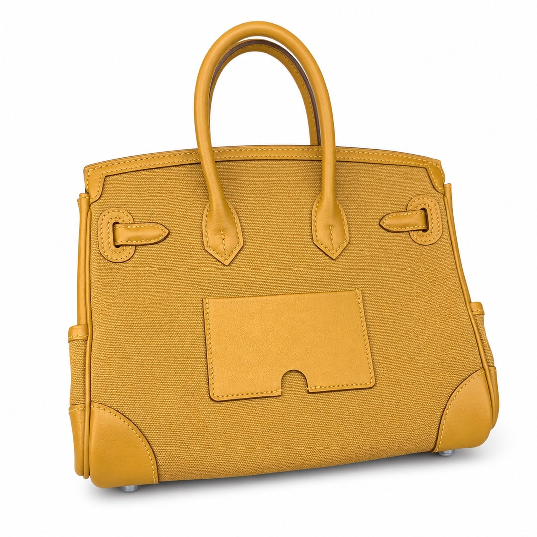 Birkin Cargo 25 in Sesame Toile Goéland and Swift Leather (Palladium Hardware)
