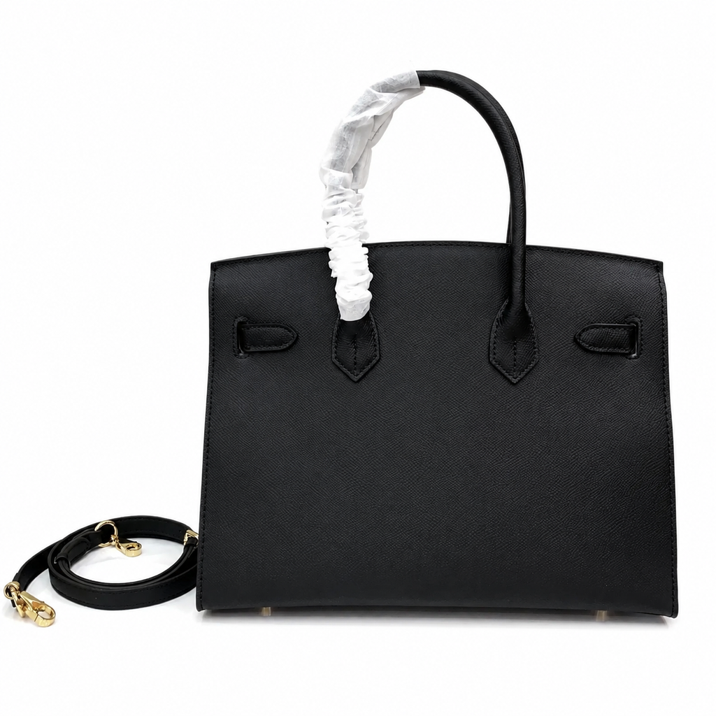 Birkin Style 25/30 Sellier in Noir Epsom Leather (Gold Hardware)