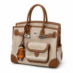 Birkin Cargo 30 Gold Swift Leather and Ecru Canvas Multi-Pocket Bag