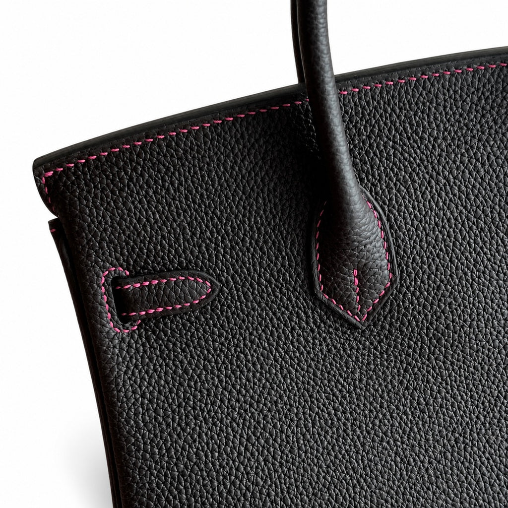 Mini Birkin 25cm Officier Edition in Chocolate Brown Togo & Pink Swift Calfskin
