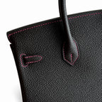 Mini Birkin 25cm Officier Edition in Chocolate Brown Togo & Pink Swift Calfskin