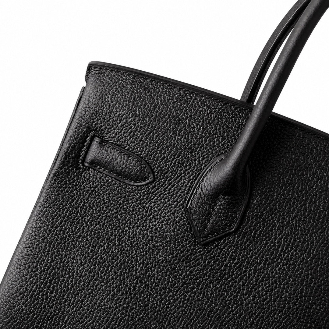 Birkin 40 Retourne in Noir Togo Leather (Palladium Hardware)