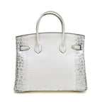 Birkin Bag Crocodile-Grain Cowhide Leather Gold Hardware