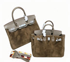 Birkin 30 Etoupe Swift Leather and Suede Splicing Bag