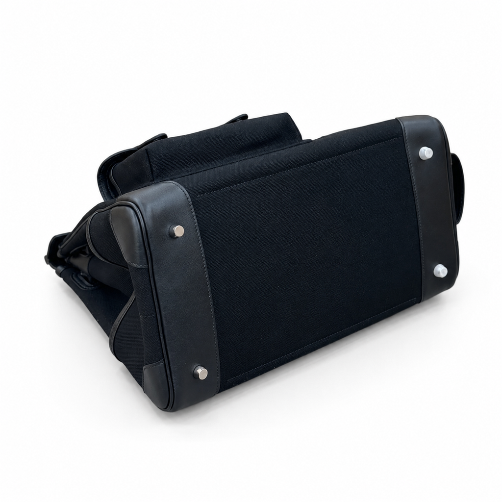 Birkin Cargo 35 in Noir Toile Goéland and Swift Leather (Palladium Hardware)