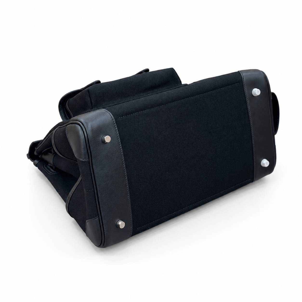 Birkin Cargo 35 in Noir Toile Goéland and Swift Leather (Palladium Hardware)