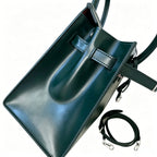 Birkin 30 Style Sellier in Vert Cypress Smooth Leather (Palladium Hardware)
