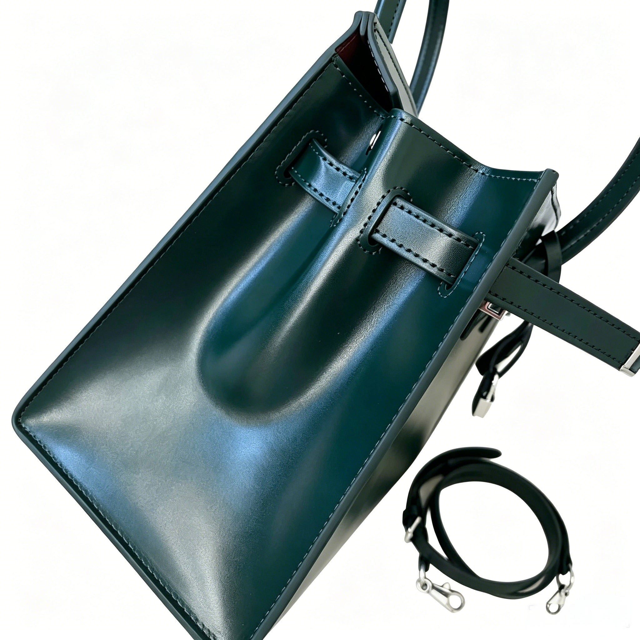 Birkin 30 Style Sellier in Vert Cypress Smooth Leather (Palladium Hardware)