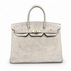 Birkin 35 Retourne in Etoupe Suede Grizzly (Gold Hardware)