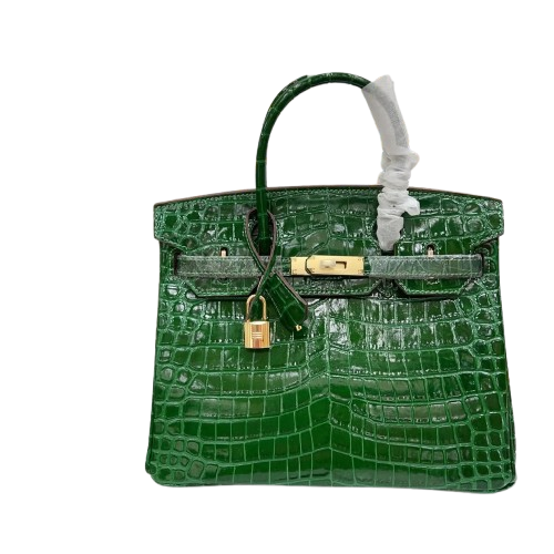 Birkin Emerald Shiny Niloticus Crocodile Gold Hardware