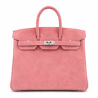Birkin 25 Retourne in Pink Suede Grizzly (Palladium Hardware)