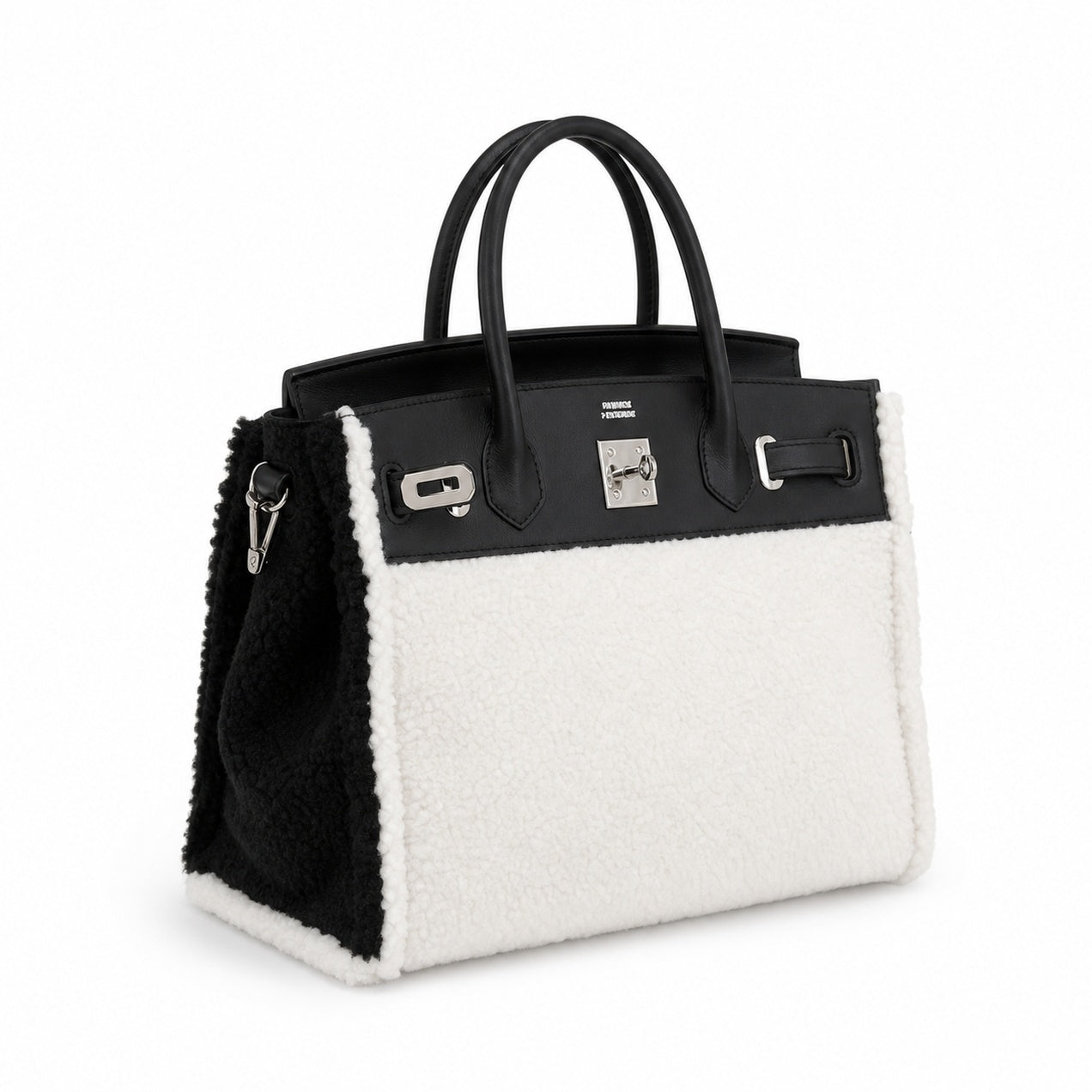 Birkin 35 Fray Fray Black Leather and Fringed Canvas Bag