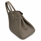 Birkin 30 Retourne in Etoupe Togo Leather with White Stitching (Gold Hardware)