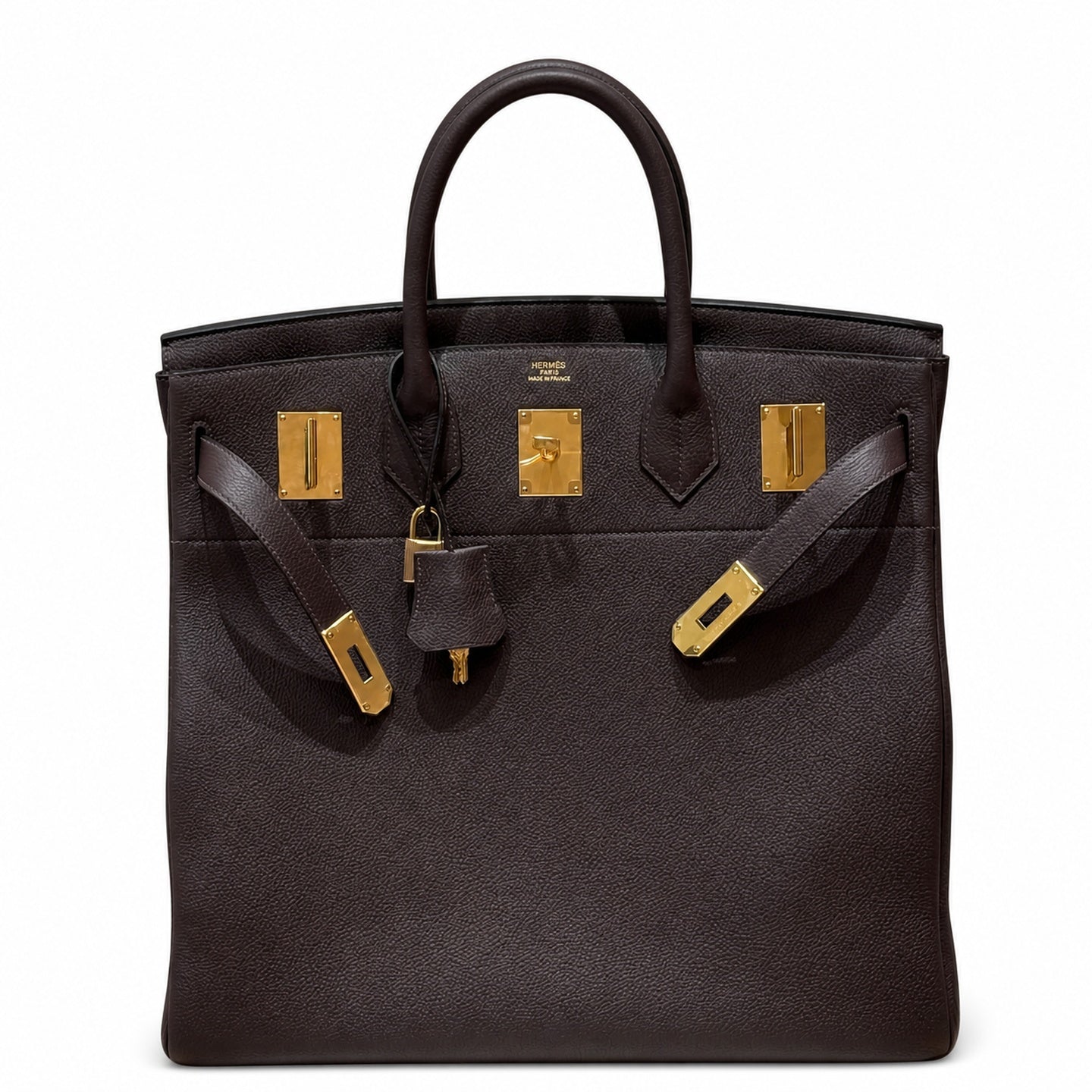 Large Birkin HAC 40cm Men's Tote in Premium Chocolate Brown Togo Cowhide