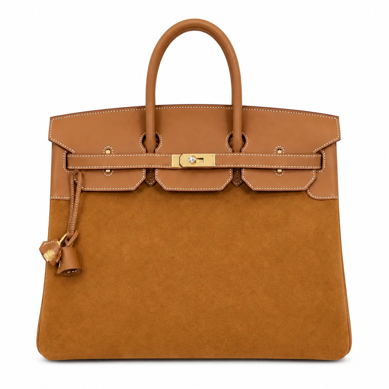Birkin 40 Retourne in Gold Swift Leather and Suede Grizzly (Gold Hardware)
