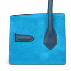 Rare Runaway Birkin 30cm Grizzly Agate Blue Suede Luxury Tote
