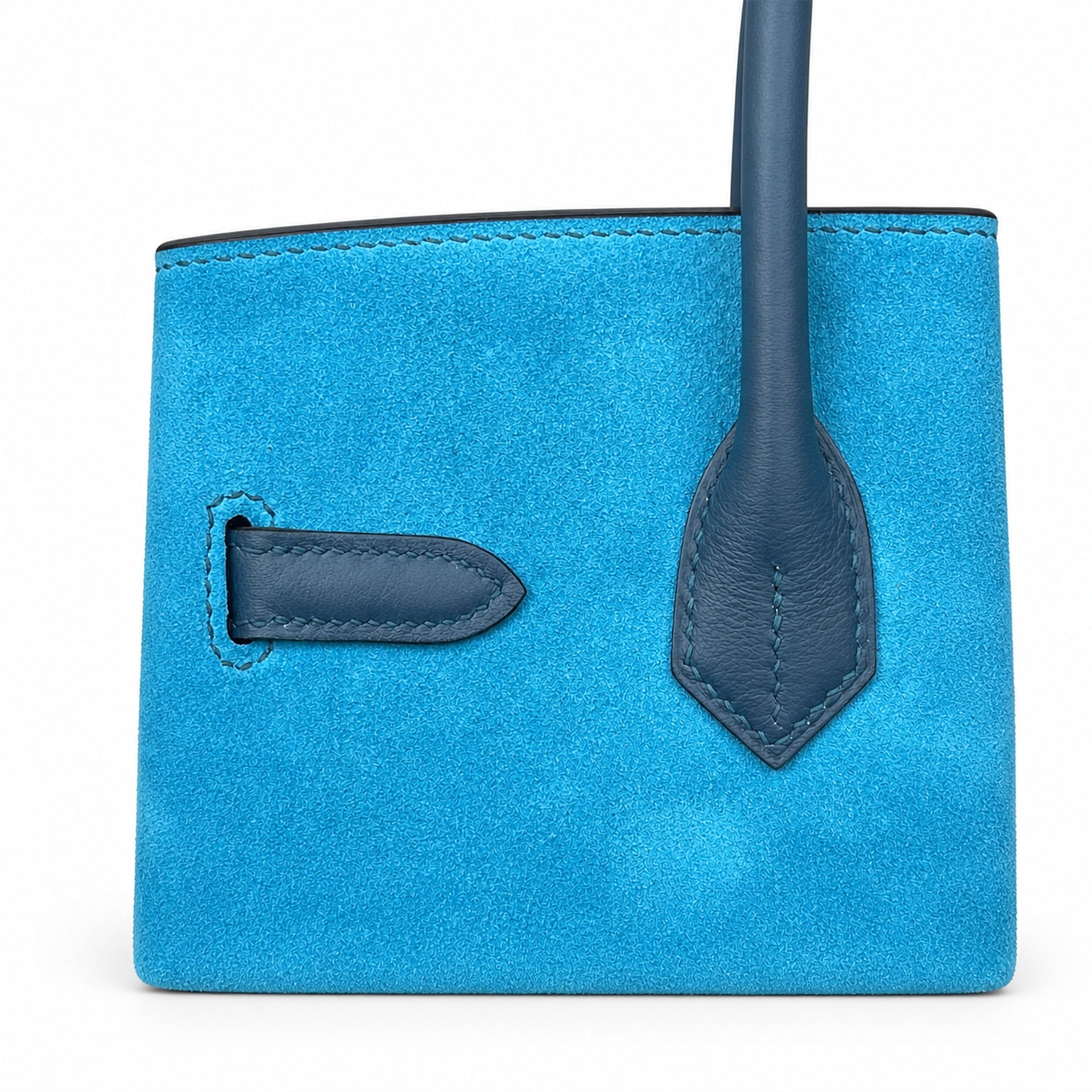 Rare Runaway Birkin 30cm Grizzly Agate Blue Suede Luxury Tote