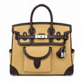 Birkin Cargo 30 Ebène Swift Leather and Khaki Canvas Multi-Pocket Bag