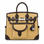 Birkin Cargo 30 Ebène Swift Leather and Khaki Canvas Multi-Pocket Bag