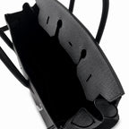 Birkin 40 Retourne in Noir Togo Leather (Palladium Hardware)