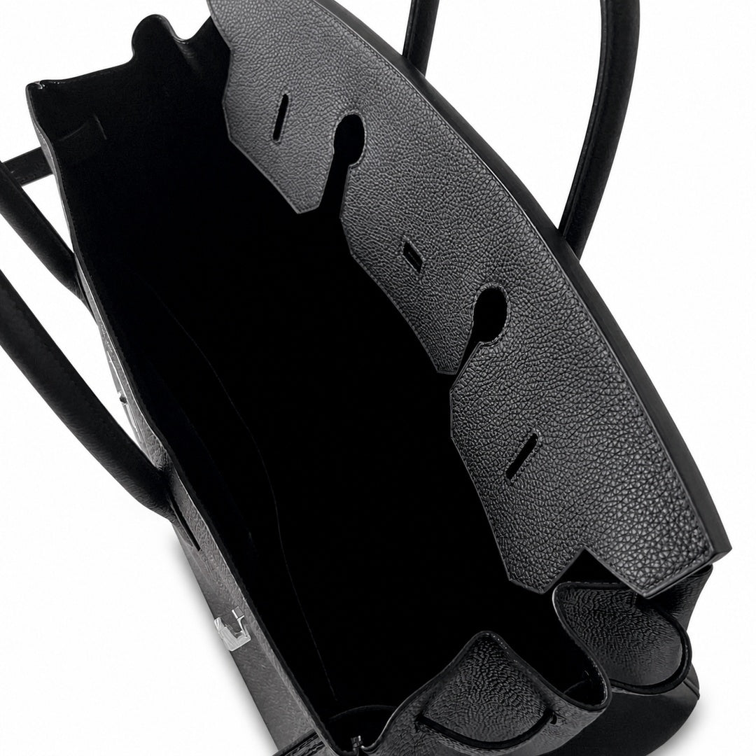 Birkin 40 Retourne in Noir Togo Leather (Palladium Hardware)