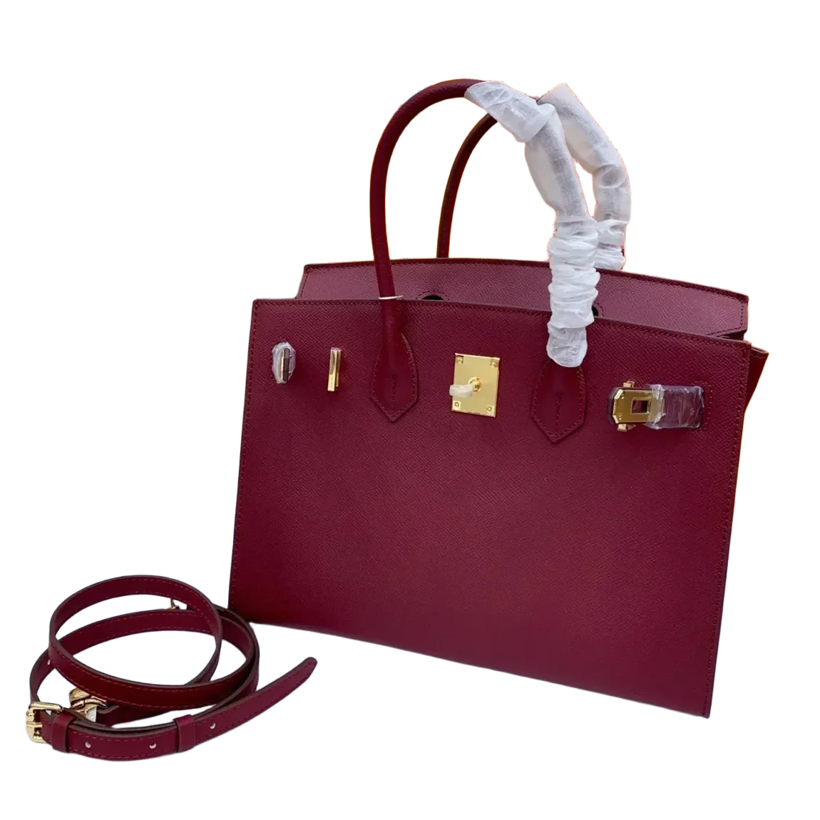 Birkin 25cm Rouge H Bordeaux Red Gold Hardware Bag Y Stamp
