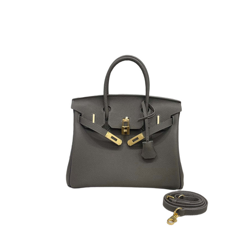 Birkin 25 Gris Meyer crafted from incredibly soft Togo calfskin leather